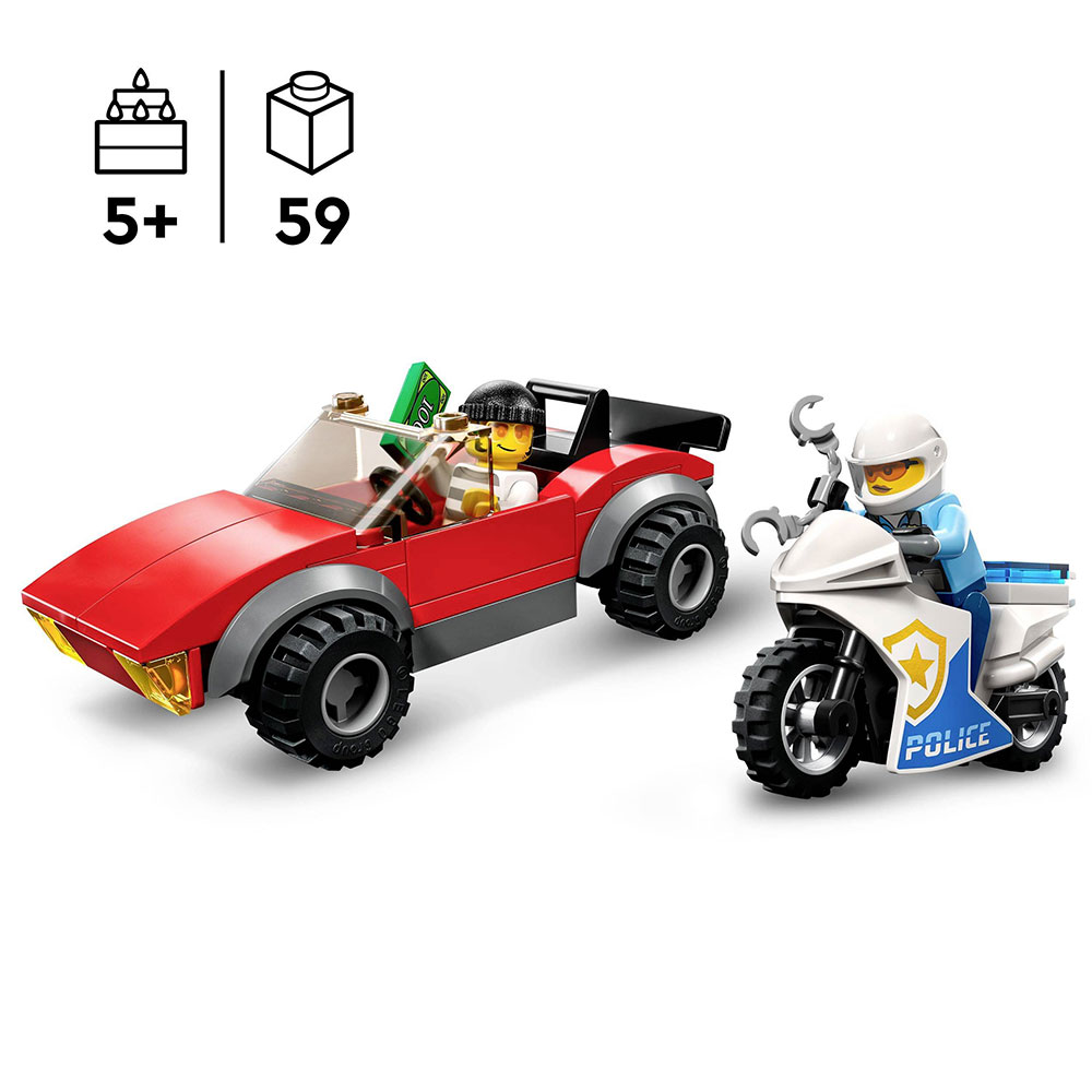 Lego Konstruktor City: Polis Motosiklet Avtomobil Təqibi 1000012379 01